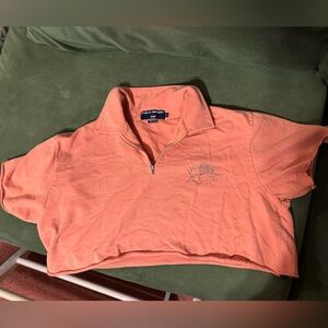 Polo Ralph Lauren Orange Cropped Half-Zip